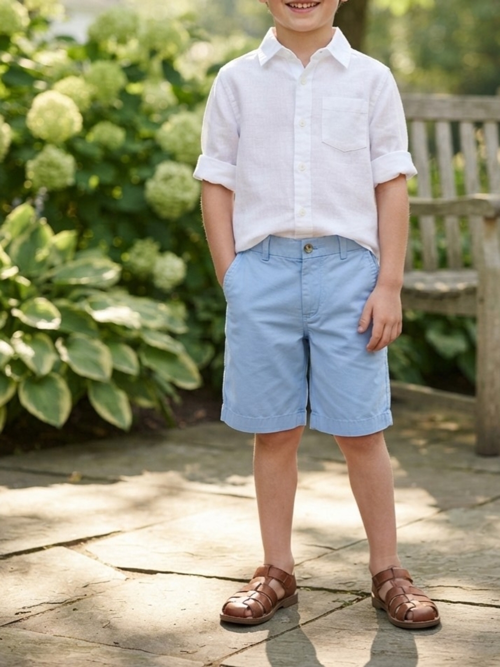 Vineyard Vines Boys Chino Shorts Blue Size 10 Cotton Twill Pockets Regular Fit